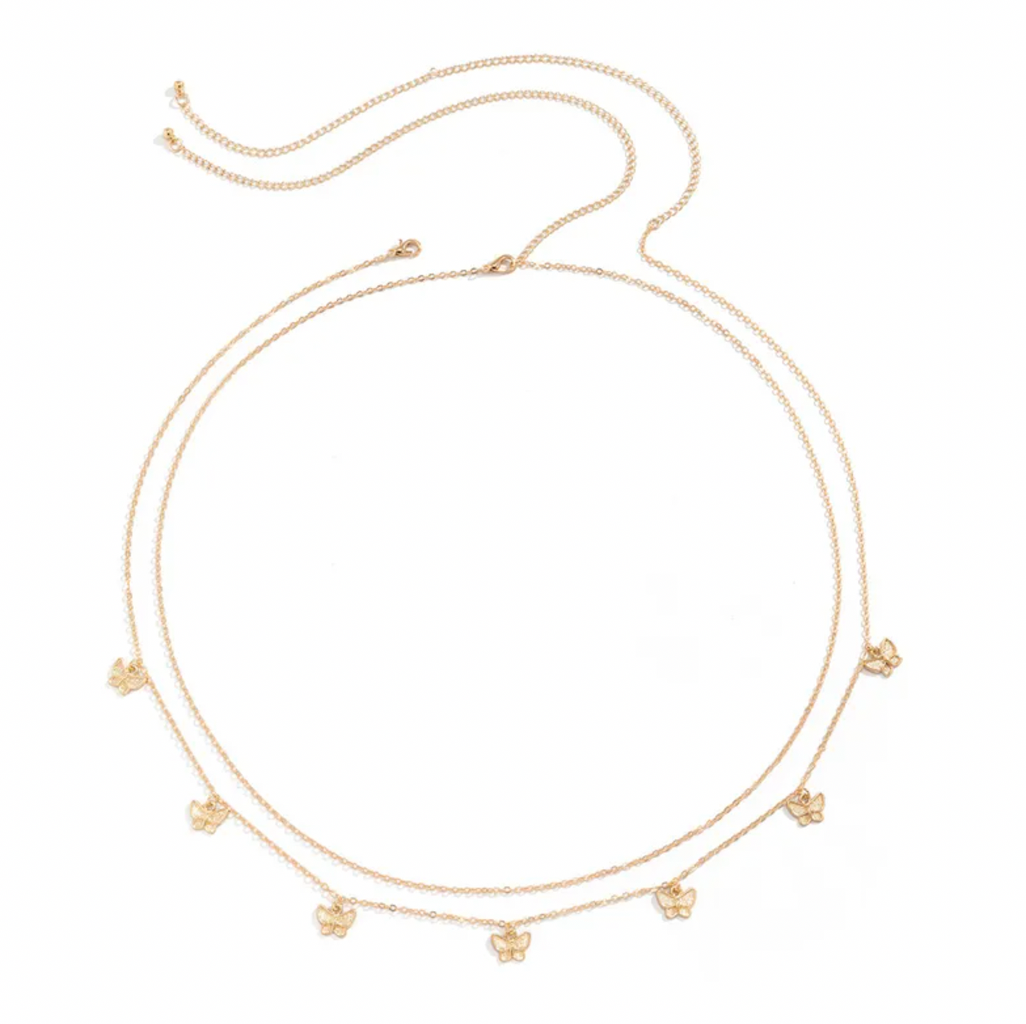 Gold Butterfly Charm Layered Waist Chain