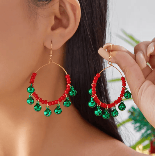 Beaded Hoop Christmas Earrings Collection - Earrings - 18k Gold Plated Waterproof Jewellery - Collection 9