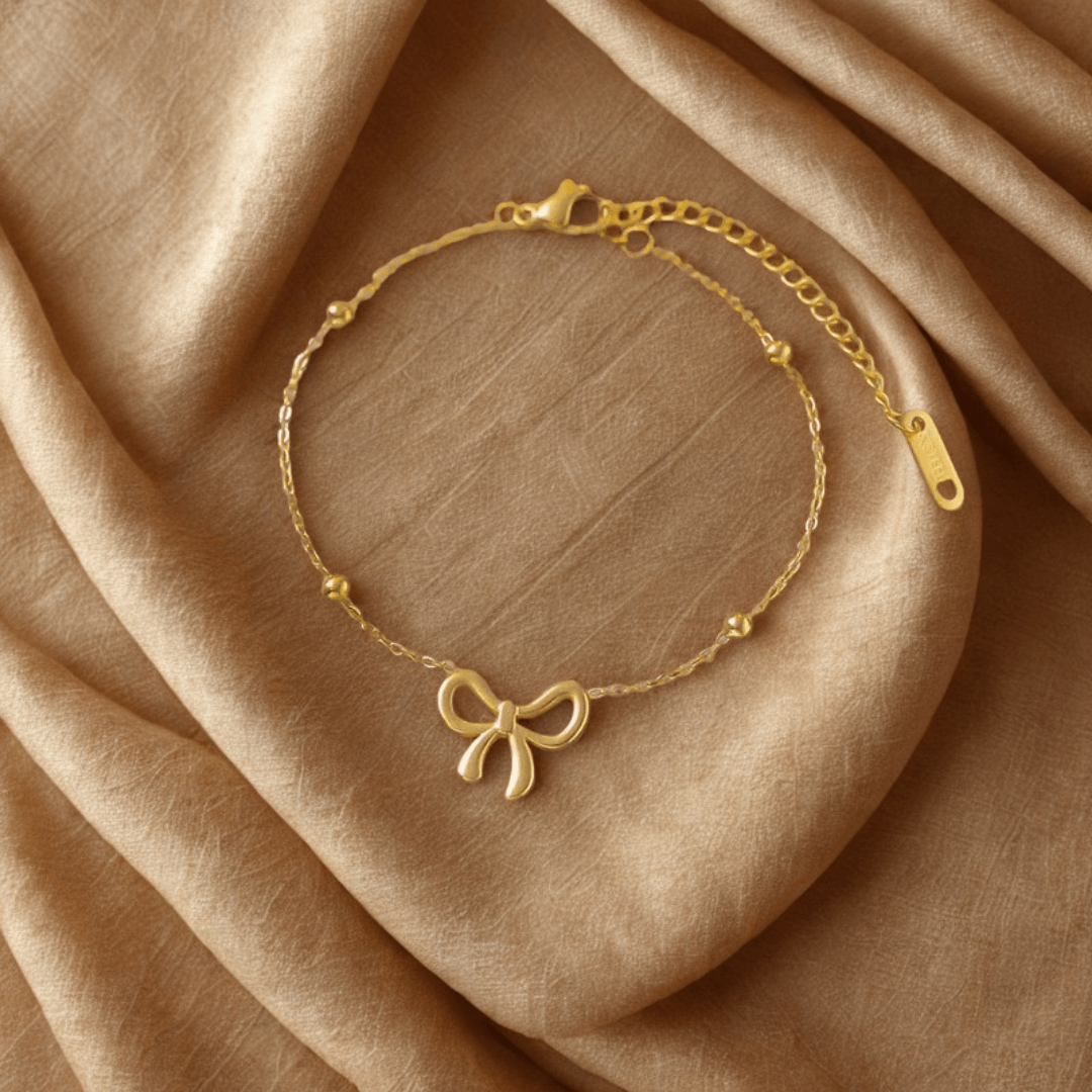 Bow Pendant Bracelet - Jewelry - 18k Gold Plated Waterproof Jewellery - Collection 9