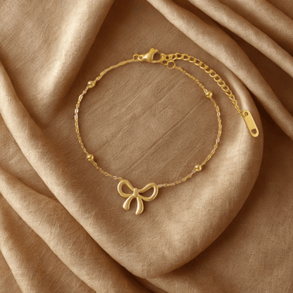 Bow Pendant Bracelet - Jewelry - 18k Gold Plated Waterproof Jewellery - Collection 9