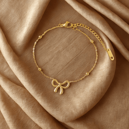 Bow Pendant Bracelet - Jewelry - 18k Gold Plated Waterproof Jewellery - Collection 9