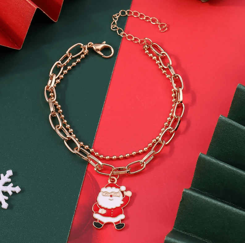 Christmas Charm Layered Chain Bracelet - Bracelets - 18k Gold Plated Waterproof Jewellery - Collection 9