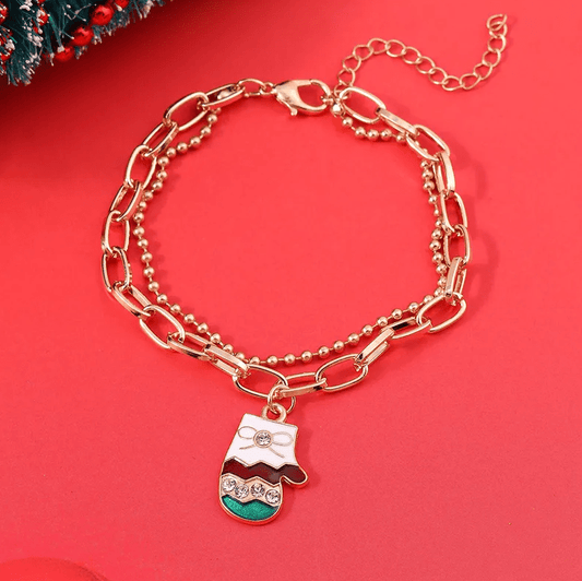 Christmas Charm Layered Chain Bracelet - Bracelets - 18k Gold Plated Waterproof Jewellery - Collection 9