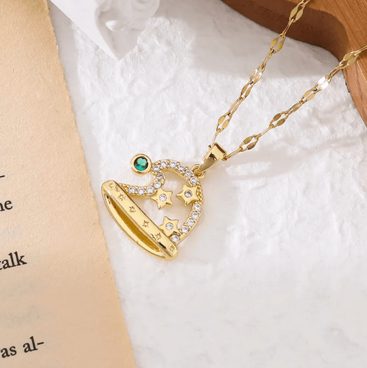 Christmas Heart Bell Pendant Necklace - Necklaces - 18k Gold Plated Waterproof Jewellery - Collection 9