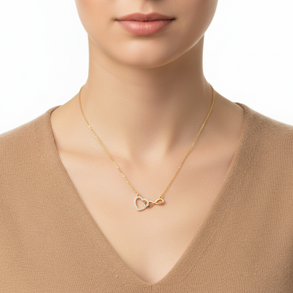 Heart Infinity Necklace - Jewelry - 18k Gold Plated Waterproof Jewellery - Collection 9