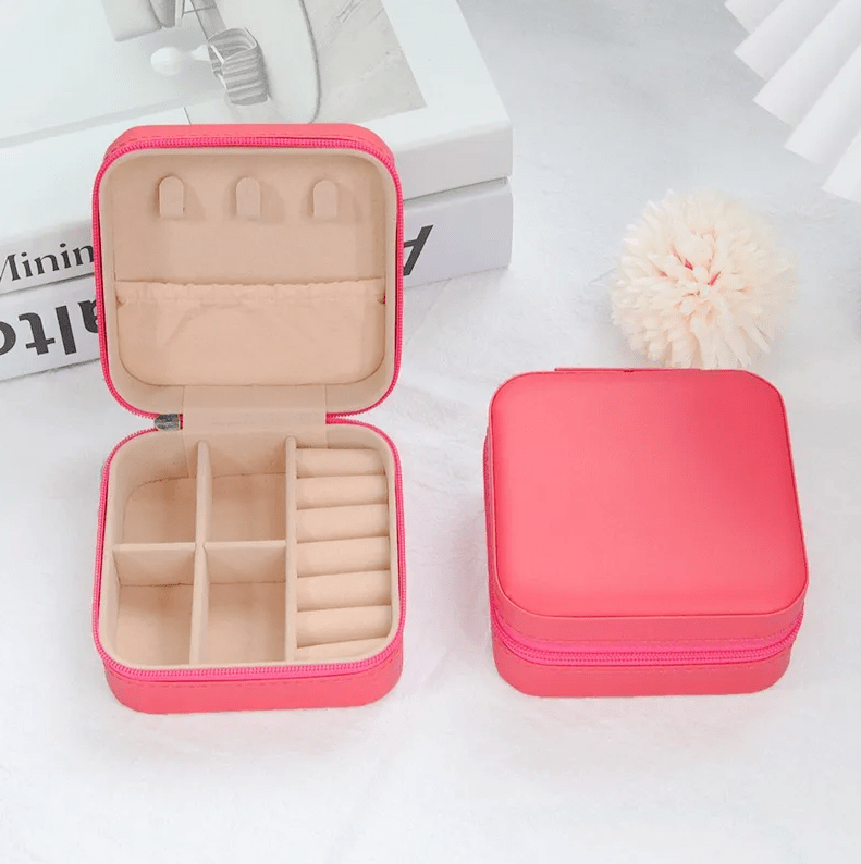 Coral Pink Luxury Travel Jewellery Box - Accessories - 18k Gold Plated Waterproof Jewellery - Collection 9