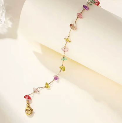 Crystal Colorful Bead Chain Necklace - Jewelry - 18k Gold Plated Waterproof Jewellery - Collection 9