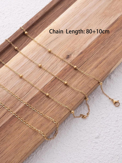 Gold 18K Satellite Bead Waist Chain - Waist Chains - 18k Gold Plated Waterproof Jewellery - Collection 9