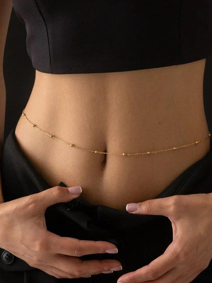 Gold 18K Satellite Bead Waist Chain - Waist Chains - 18k Gold Plated Waterproof Jewellery - Collection 9