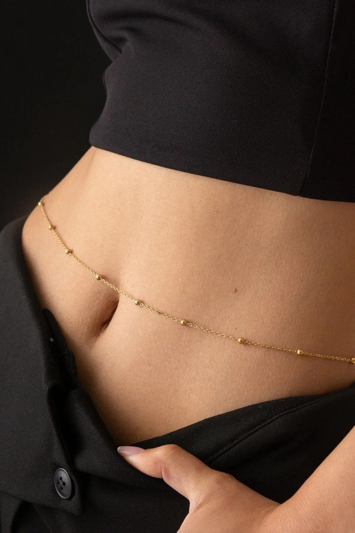 Gold 18K Satellite Bead Waist Chain - Waist Chains - 18k Gold Plated Waterproof Jewellery - Collection 9