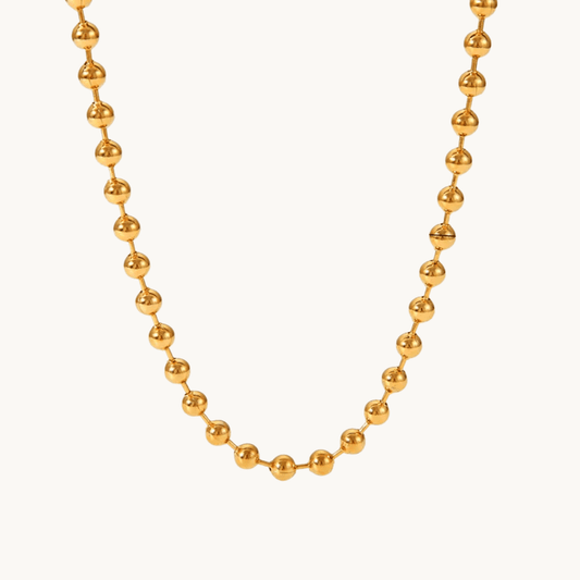 Gold Ball Chain - Necklace - 18k Gold Plated Waterproof Jewellery - Collection 9