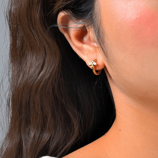 Gold Bee Huggie Earrings - Earrings - 18k Gold Plated Waterproof Jewellery - Collection 9