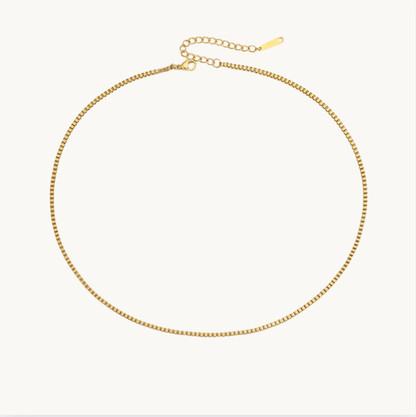 Gold Box Chain - Necklace - 18k Gold Plated Waterproof Jewellery - Collection 9