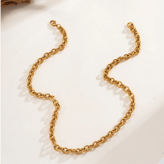 Gold Cable Chain - Necklace - 18k Gold Plated Waterproof Jewellery - Collection 9