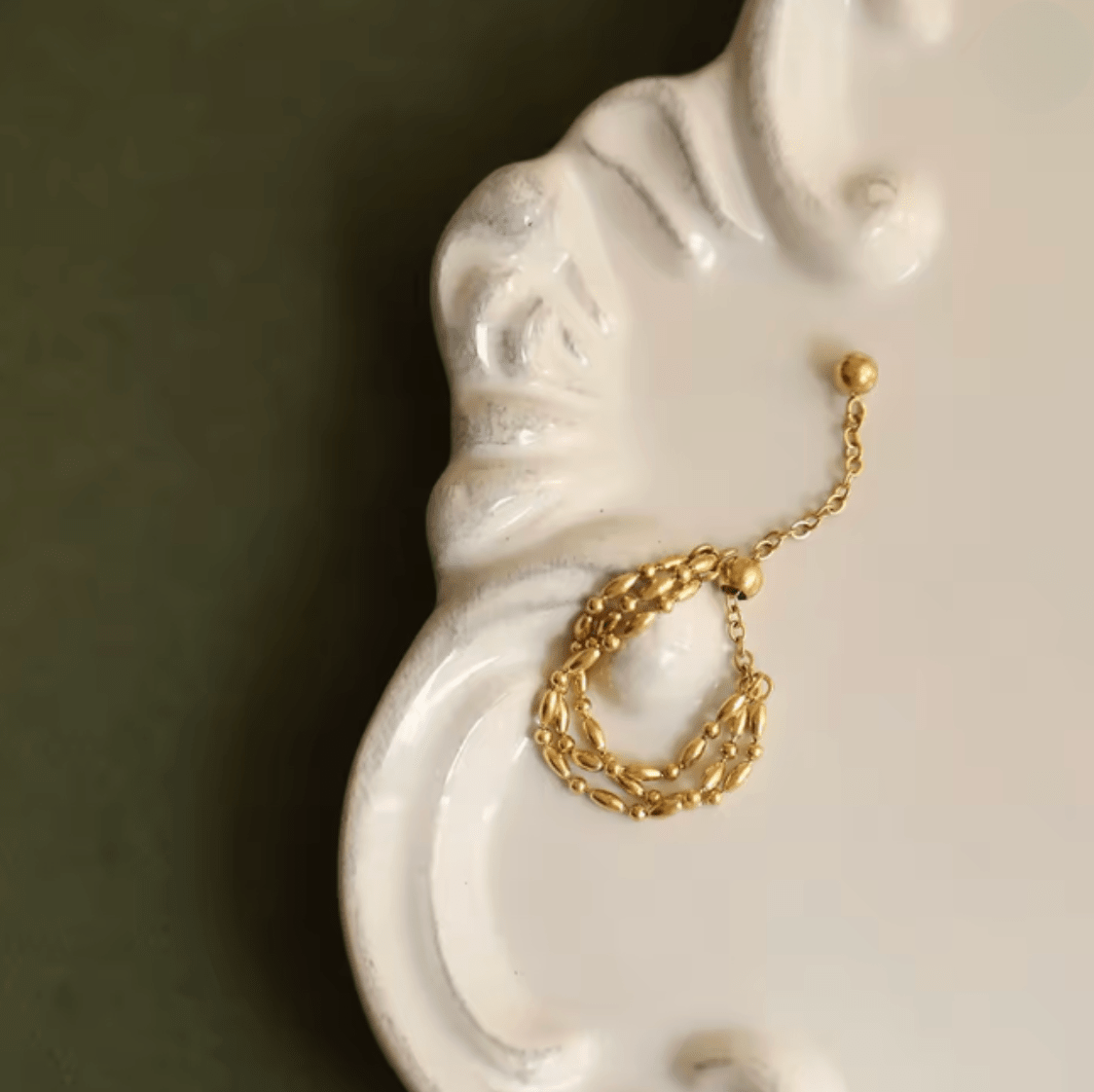 Gold Chain Adjustable Ring - Jewelry - 18k Gold Plated Waterproof Jewellery - Collection 9