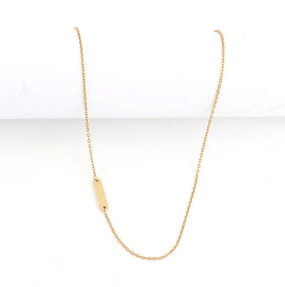 Gold Chain With Side Bar - Necklace - 18k Gold Plated Waterproof Jewellery - Collection 9