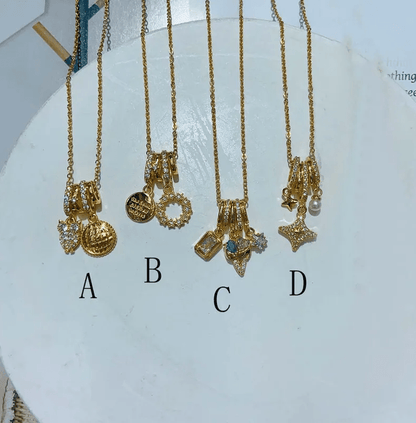 Gold Charm Pendant Necklace - Jewelry - 18k Gold Plated Waterproof Jewellery - Collection 9