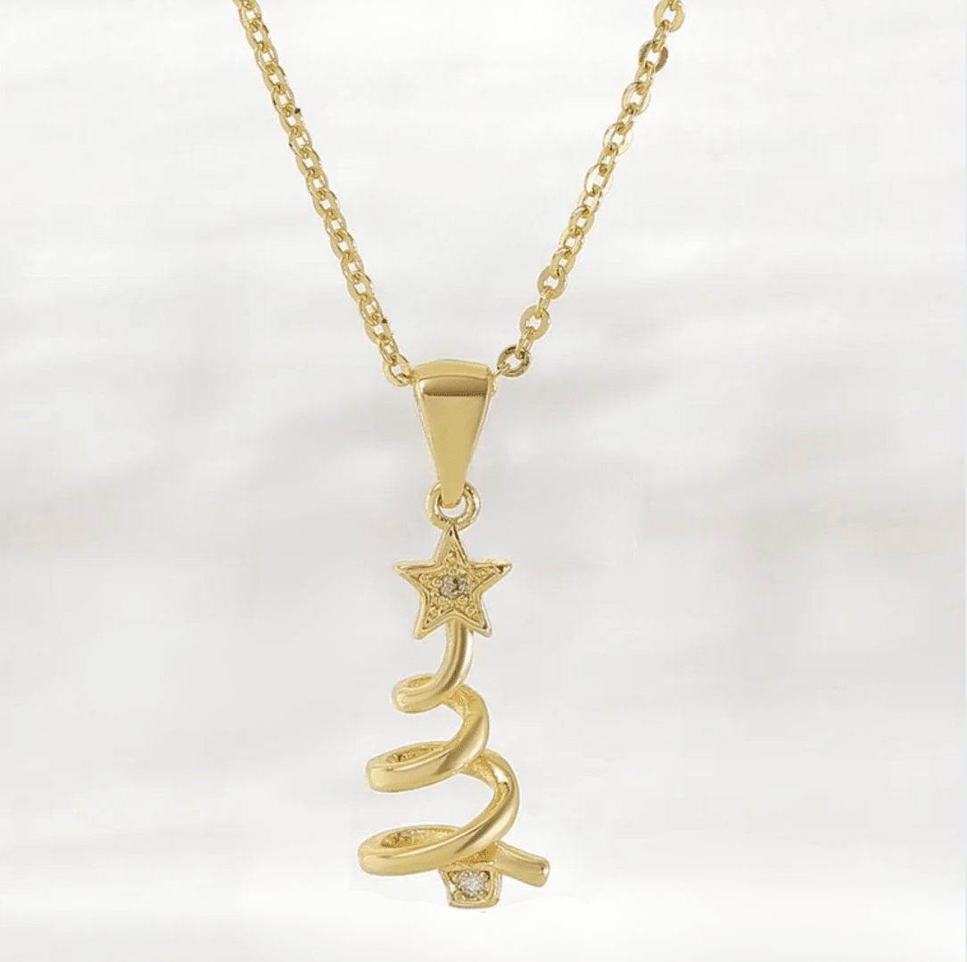 Gold Christmas Pendant with no chain - Necklaces - 18k Gold Plated Waterproof Jewellery - Collection 9