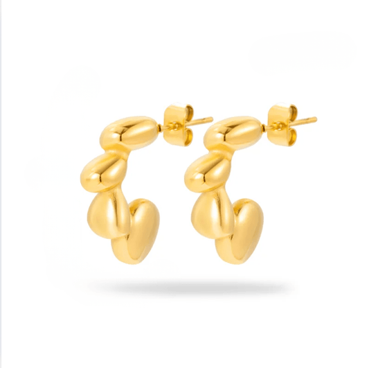 Gold Chunky Chain Drop Stud Earrings - Earrings - 18k Gold Plated Waterproof Jewellery - Collection 9
