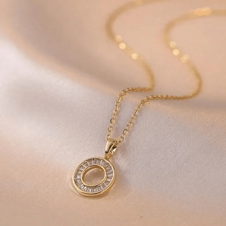 Gold Circle Crystal Jewellery Set - Jewellery Set - 18k Gold Plated Waterproof Jewellery - Collection 9