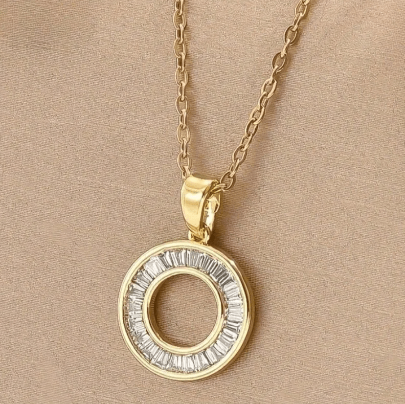Gold Circle Crystal Jewellery Set - Jewellery Set - 18k Gold Plated Waterproof Jewellery - Collection 9