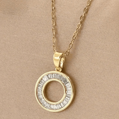 Gold Circle Crystal Jewellery Set - Jewellery Set - 18k Gold Plated Waterproof Jewellery - Collection 9