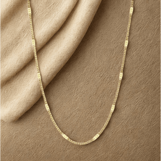 Gold Classic Cuban Chain - Necklace - 18k Gold Plated Waterproof Jewellery - Collection 9