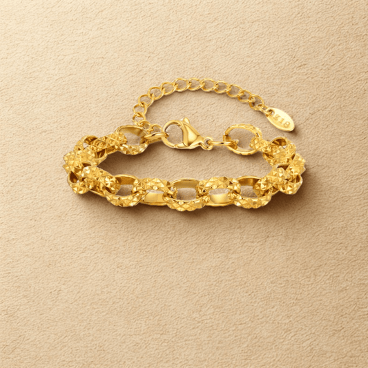 Gold Connector Chain Bracelet - Bracelet - 18k Gold Plated Waterproof Jewellery - Collection 9