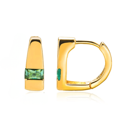 Gold Crystal Huggie Earrings - Earrings - 18k Gold Plated Waterproof Jewellery - Collection 9