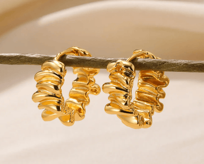 Gold Crystal Huggie Earrings - Earrings - 18k Gold Plated Waterproof Jewellery - Collection 9
