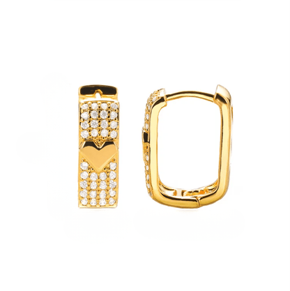 Gold Crystal Huggie Earrings - Earrings - 18k Gold Plated Waterproof Jewellery - Collection 9