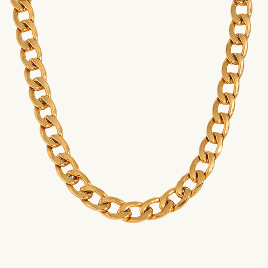 Gold Cuban Link Chain - Necklace - 18k Gold Plated Waterproof Jewellery - Collection 9