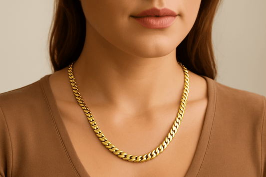 Gold Curb Chain Necklace - Necklace - 18k Gold Plated Waterproof Jewellery - Collection 9