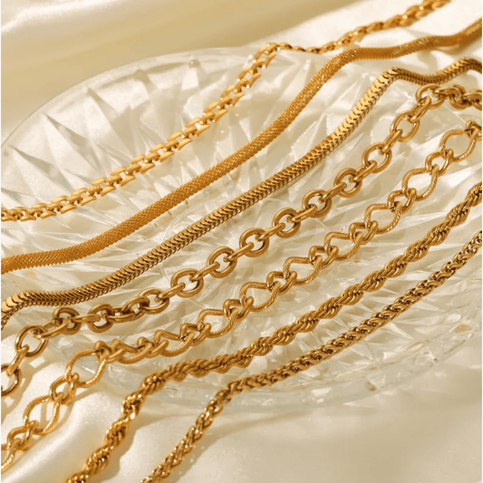 Gold Curb Link Chain - Necklace - 18k Gold Plated Waterproof Jewellery - Collection 9