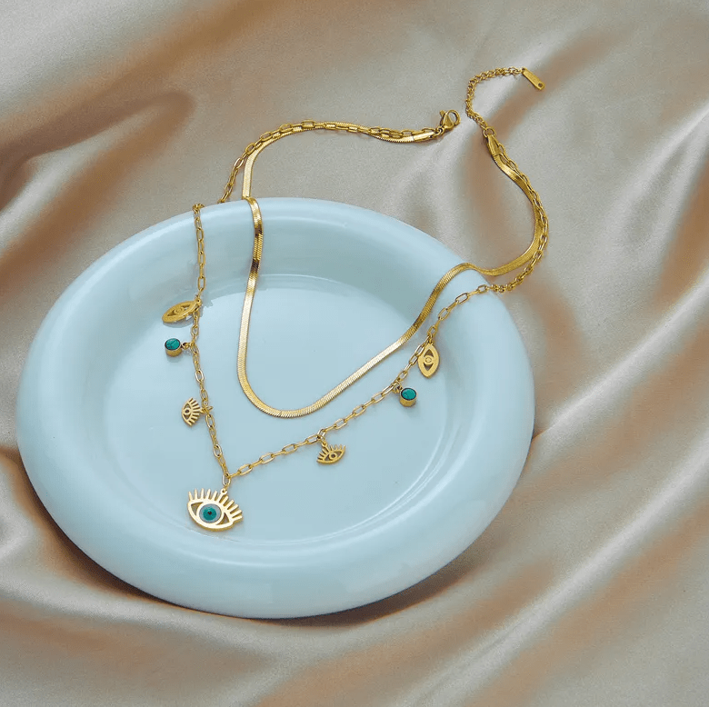 Gold Evil Eye Layered Necklace Set - Necklace - 18k Gold Plated Waterproof Jewellery - Collection 9
