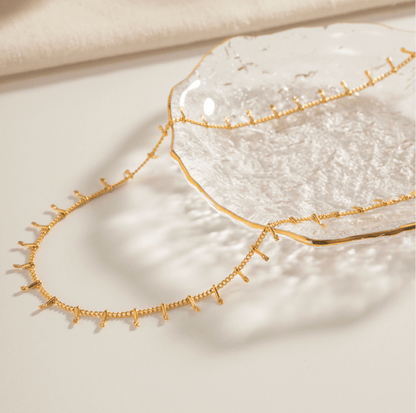 Gold Fringe Chain - Necklace - 18k Gold Plated Waterproof Jewellery - Collection 9