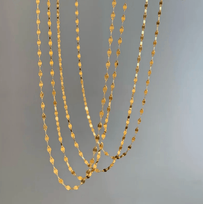 Gold Herringbone Layered Necklace - Necklace - 18k Gold Plated Waterproof Jewellery - Collection 9
