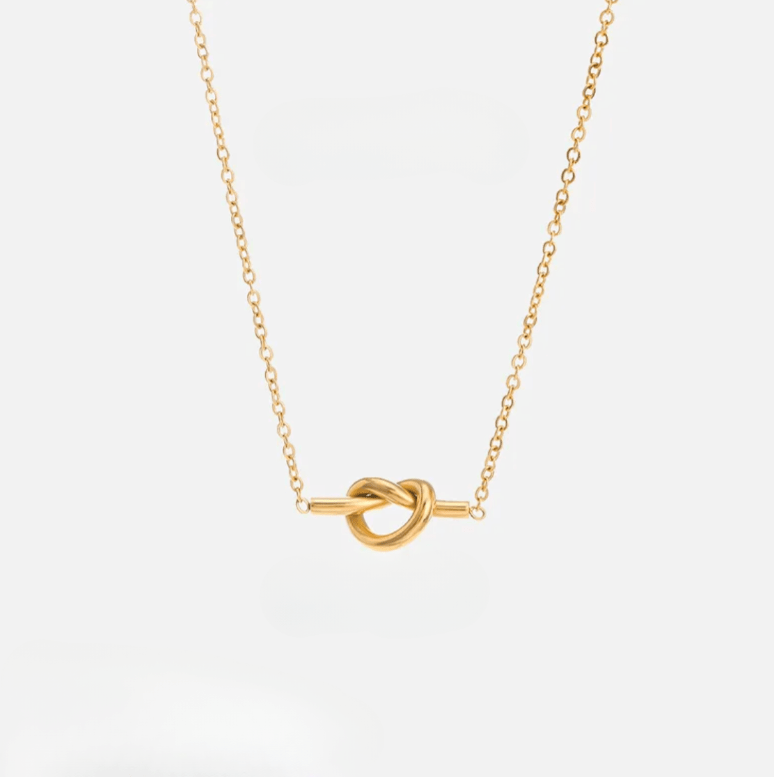 Gold Knot Pendant Necklace - Jewelry - 18k Gold Plated Waterproof Jewellery - Collection 9