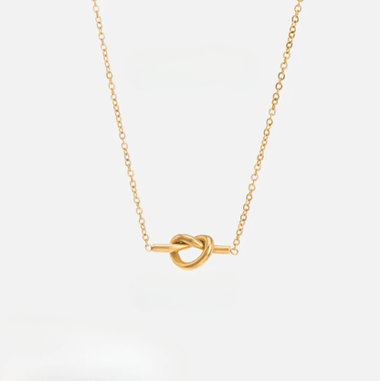 Gold Knot Pendant Necklace - Jewelry - 18k Gold Plated Waterproof Jewellery - Collection 9