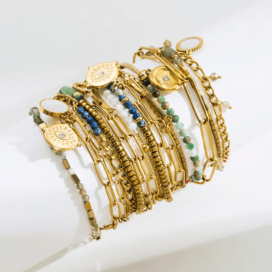 Gold Layered Charm Bracelet - Bracelet - 18k Gold Plated Waterproof Jewellery - Collection 9