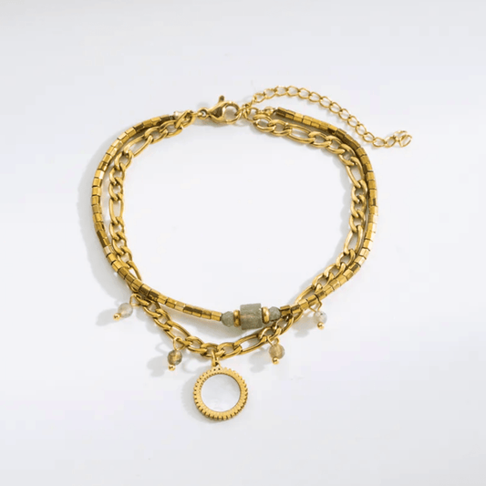 Gold Layered Charm Bracelet - Bracelet - 18k Gold Plated Waterproof Jewellery - Collection 9