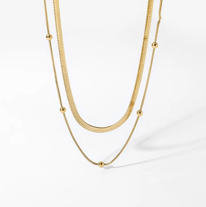 Gold Layered Snake Chain Necklace Set - Necklace - 18k Gold Plated Waterproof Jewellery - Collection 9