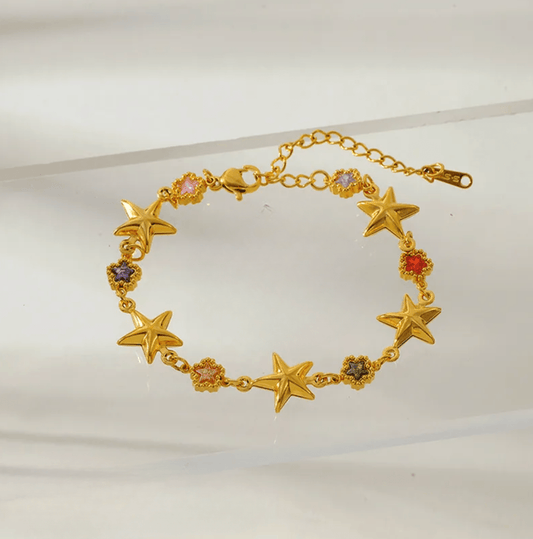 Gold Multi Charm Bracelet - Jewelry - 18k Gold Plated Waterproof Jewellery - Collection 9