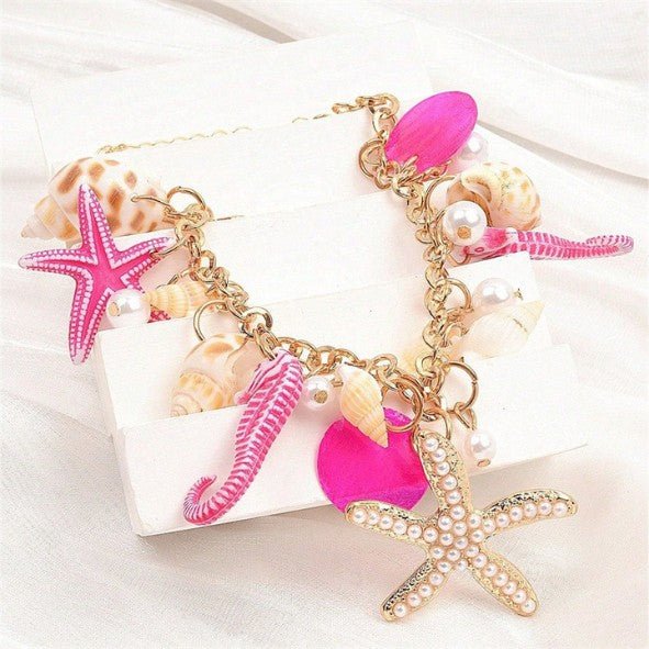 Gold Ocean Charm Statement Necklace - Necklaces - 18k Gold Plated Waterproof Jewellery - Collection 9