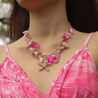 Gold Ocean Charm Statement Necklace - Necklaces - 18k Gold Plated Waterproof Jewellery - Collection 9
