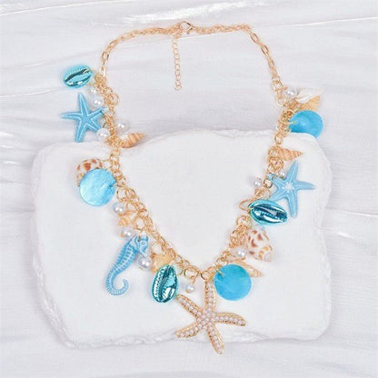 Gold Ocean Charm Statement Necklace - Necklaces - 18k Gold Plated Waterproof Jewellery - Collection 9