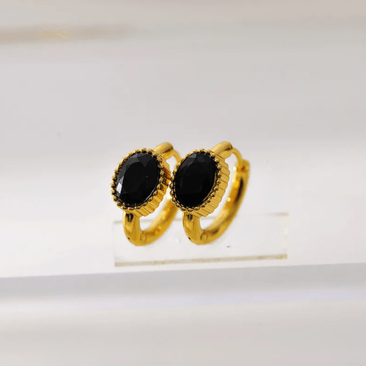 Gold Oval Huggie Earrings - Earrings - 18k Gold Plated Waterproof Jewellery - Collection 9