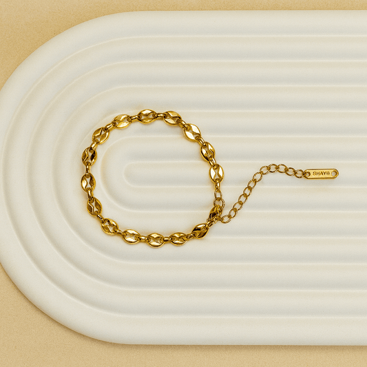 Gold Oval Link Chain Bracelet - Jewelry - 18k Gold Plated Waterproof Jewellery - Collection 9