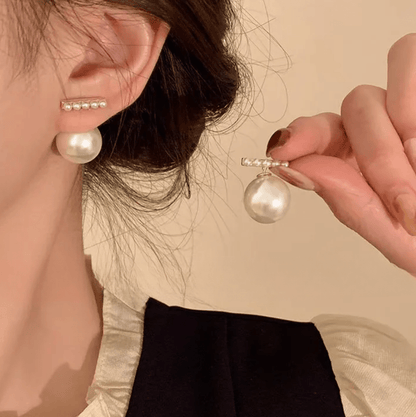 Gold Pearl Bar Earrings - Earrings - 18k Gold Plated Waterproof Jewellery - Collection 9