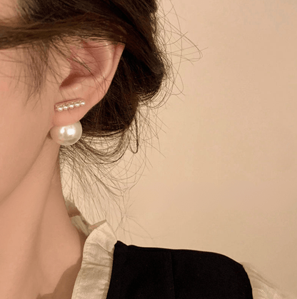 Gold Pearl Bar Earrings - Earrings - 18k Gold Plated Waterproof Jewellery - Collection 9